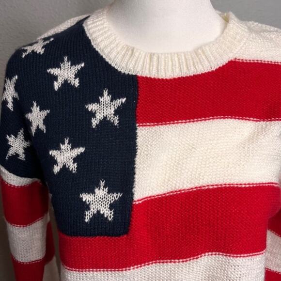 Nautical Stars & Stripes Slouchy Pullover Sweater NEW Sz Small - Picture 5 of 9